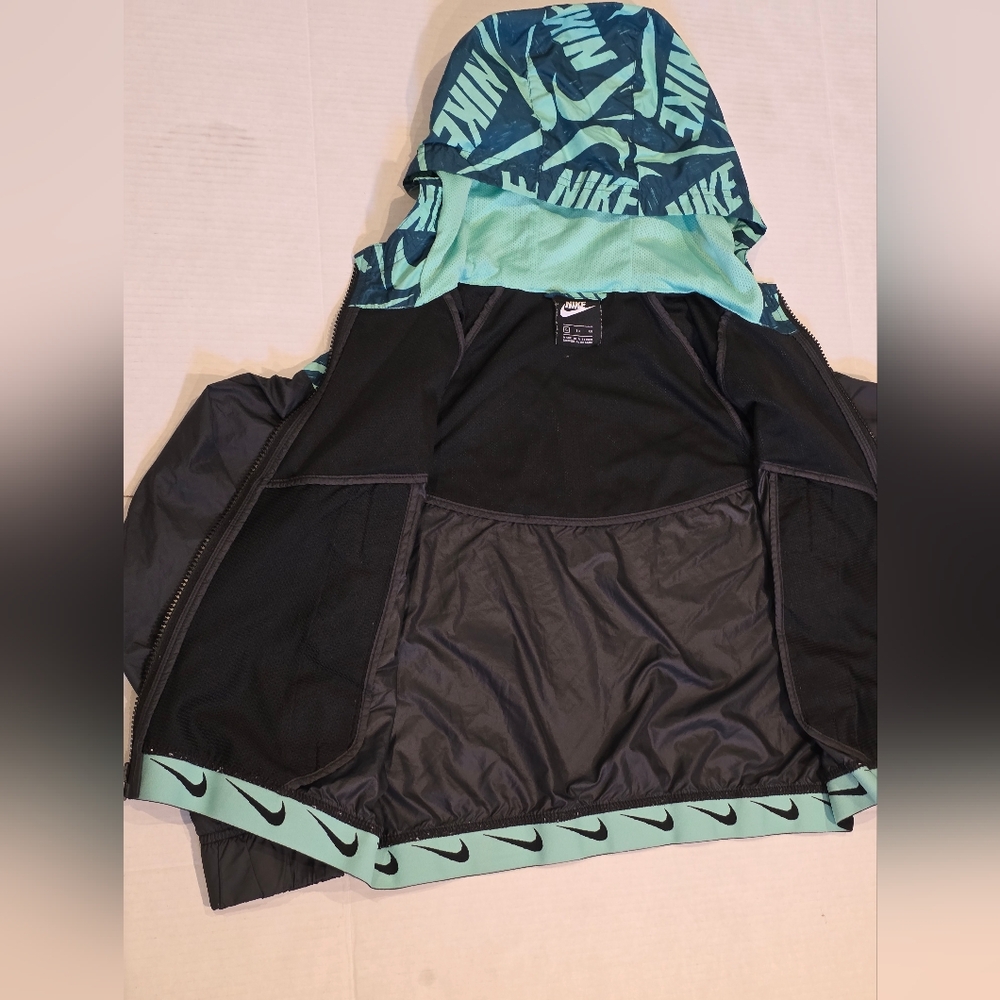 Kids Nike Windrunner Windbreaker Jacket Youth Size XL Teal & Black Unisex - Picture 2 of 7
